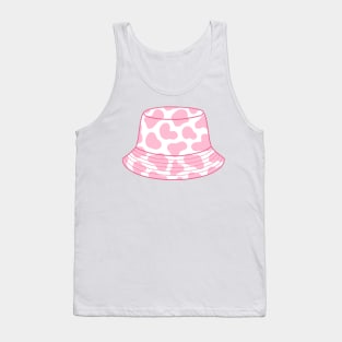 Pastel pink cow print bucket hat Tank Top